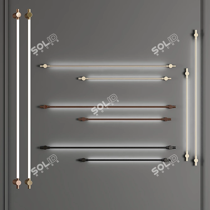 Modern Modular Wall Lamp Set 3D model image 1