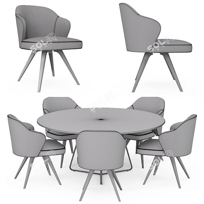 Modern Leslie Table Set 3D model image 5