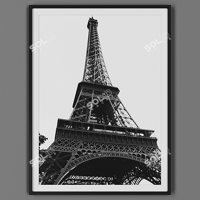 Black-Framed Artwork 3D model image 1