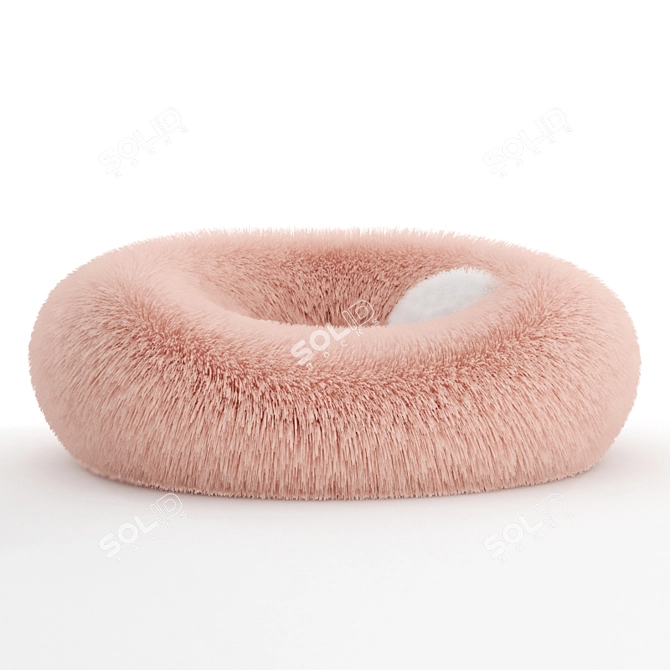 Deluxe Dusty Pink Fur Beanbag 3D model image 2