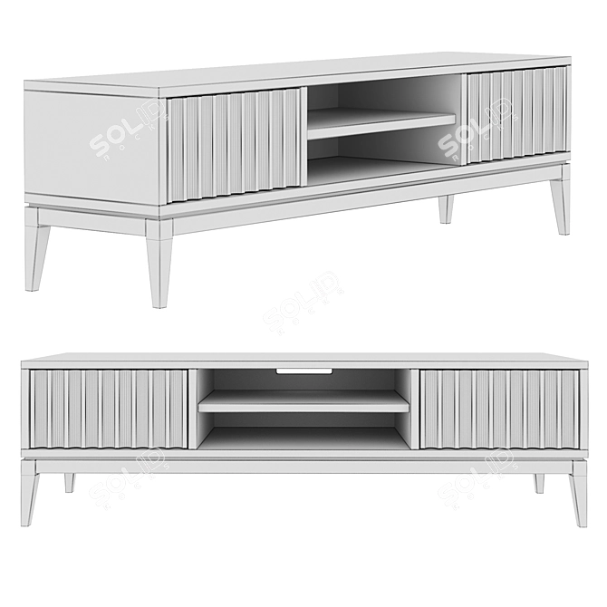 Dantone Home Austin TV Stand with 2 Drawers 3D model image 2