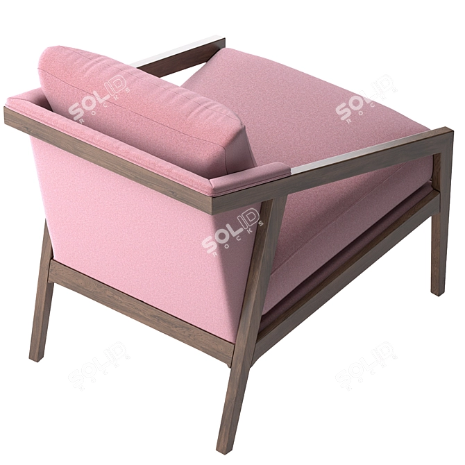 Pink Rose Chair | Solid Oak Legs 3D model image 2