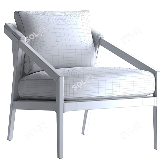 Pink Rose Chair | Solid Oak Legs 3D model image 3