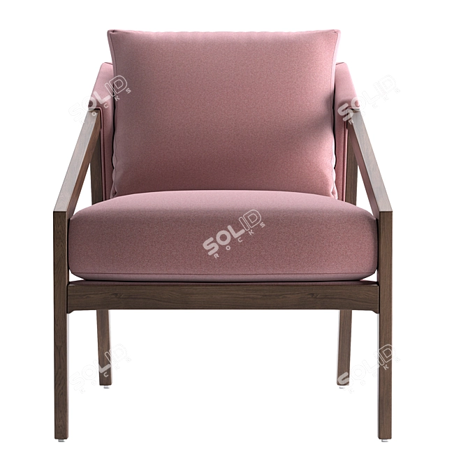 Pink Rose Chair | Solid Oak Legs 3D model image 4