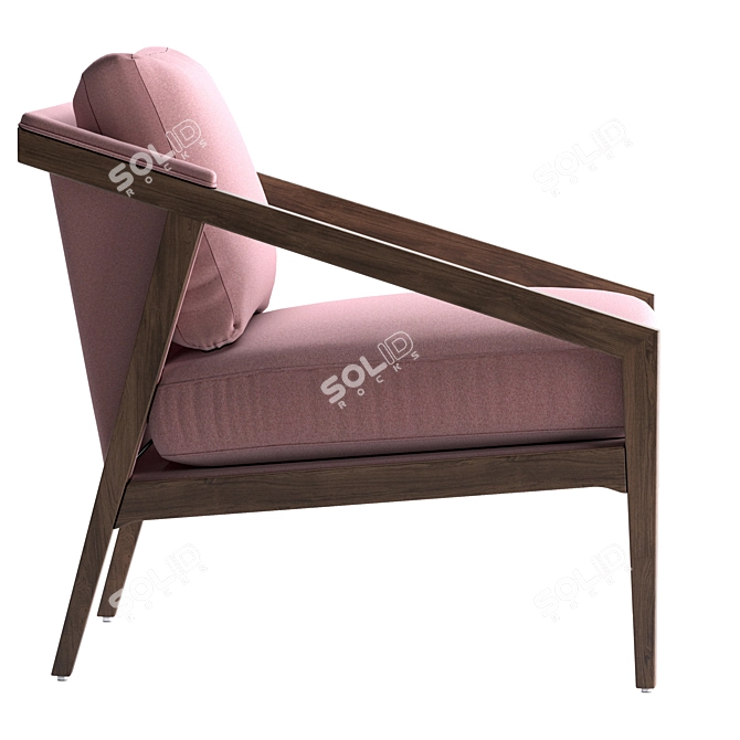 Pink Rose Chair | Solid Oak Legs 3D model image 5