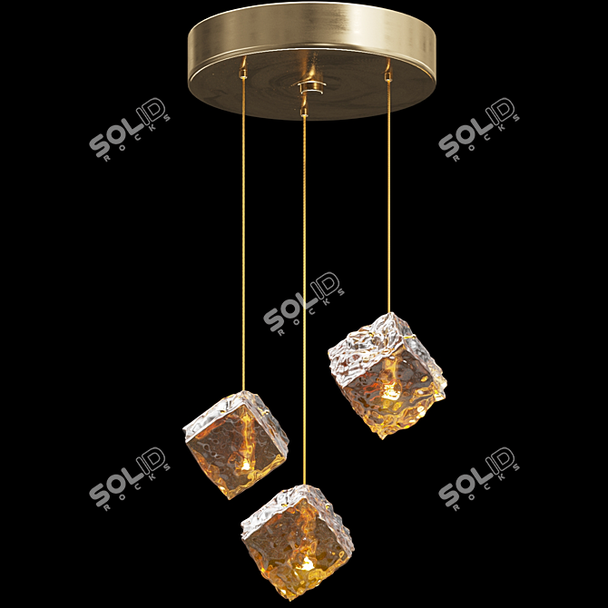 Crystal Fire Pendant Lamp 3D model image 1