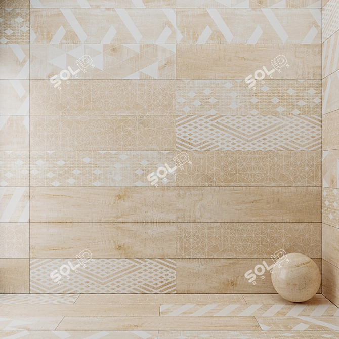 Harlem Collection: Gray, Beige, Brown Tiles 3D model image 1