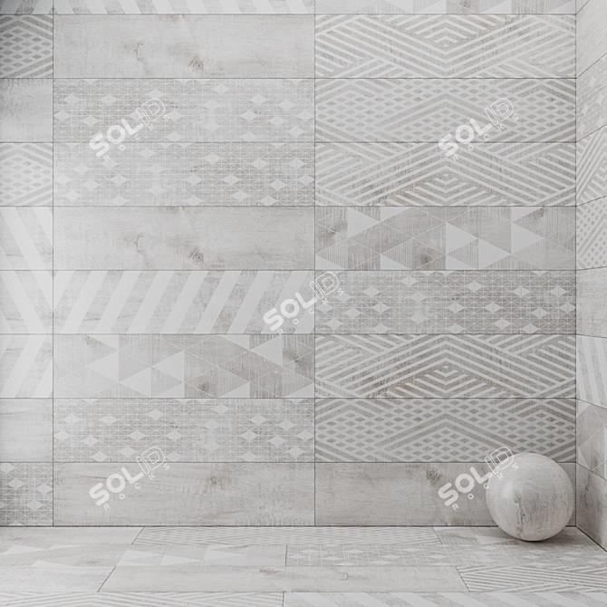 Harlem Collection: Gray, Beige, Brown Tiles 3D model image 3