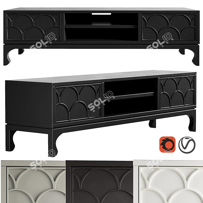 Dantone Home Austin TV Stand with 2 Drawers 3D model image 1