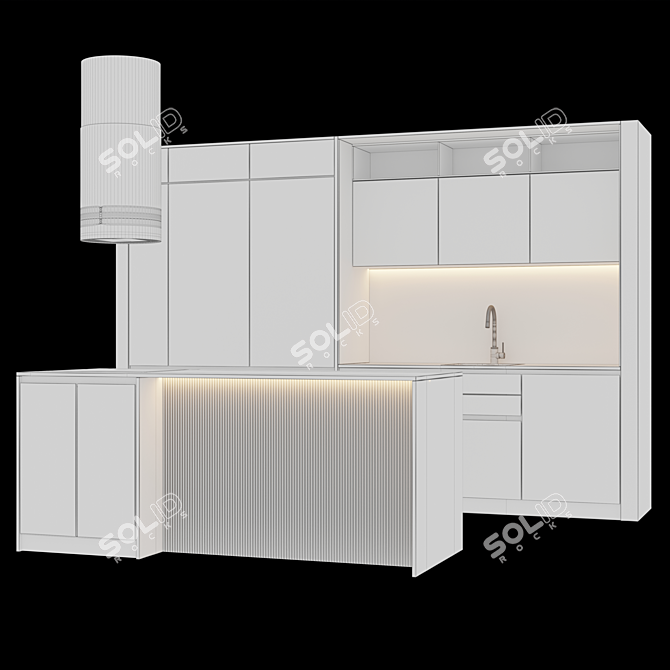 Sleek Modern Kitchen Design 3D model image 6