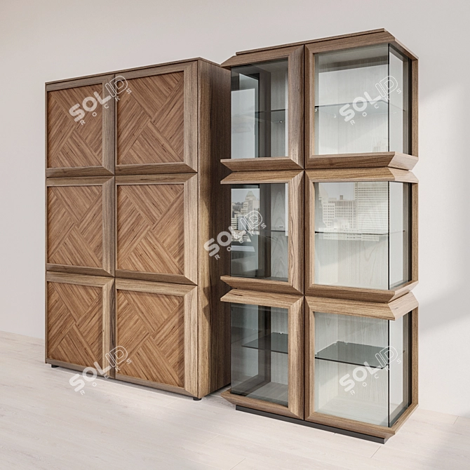 Modular Italian Wardrobe System: Porada Kvadro 3D model image 3