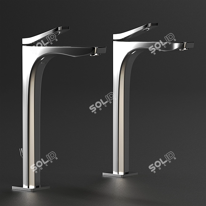 Gessi Rilievo Chrome Bathroom Faucets 3D model image 2