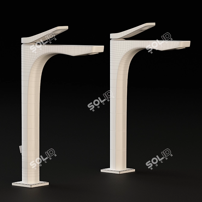 Gessi Rilievo Chrome Bathroom Faucets 3D model image 3