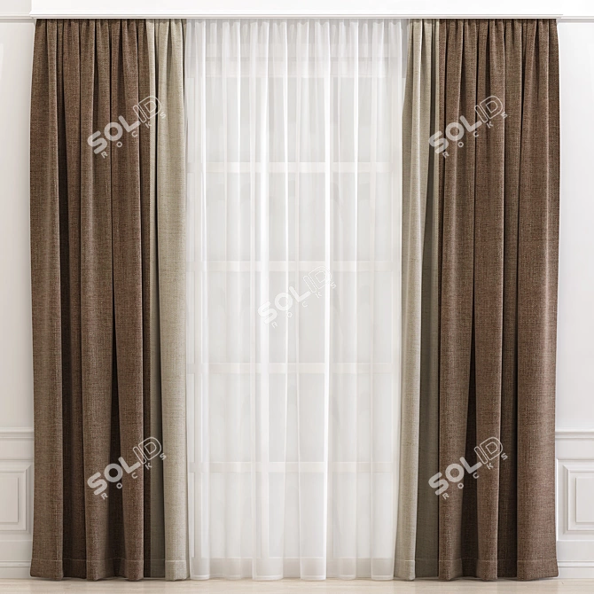 Refined Curtain Design 3D model image 1