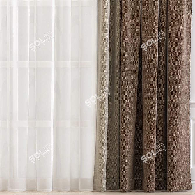 Refined Curtain Design 3D model image 2