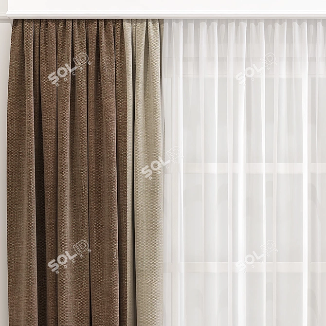 Refined Curtain Design 3D model image 3