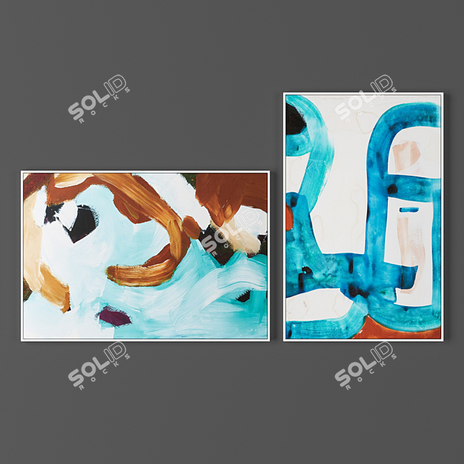 Modern Art Frames Collection 3D model image 1