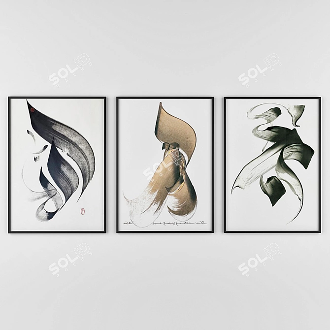 Modern Metal Wall Decor 3D model image 1