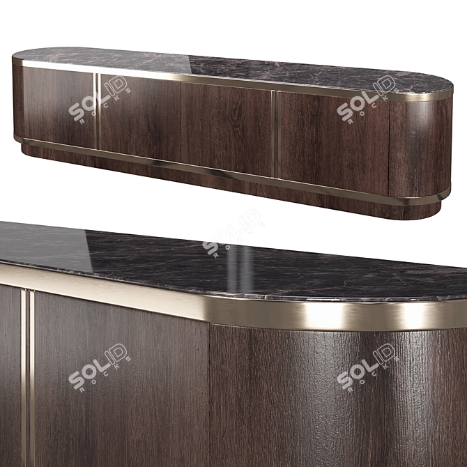 Elegant Brown TV Cabinet: Timeless Design 3D model image 1