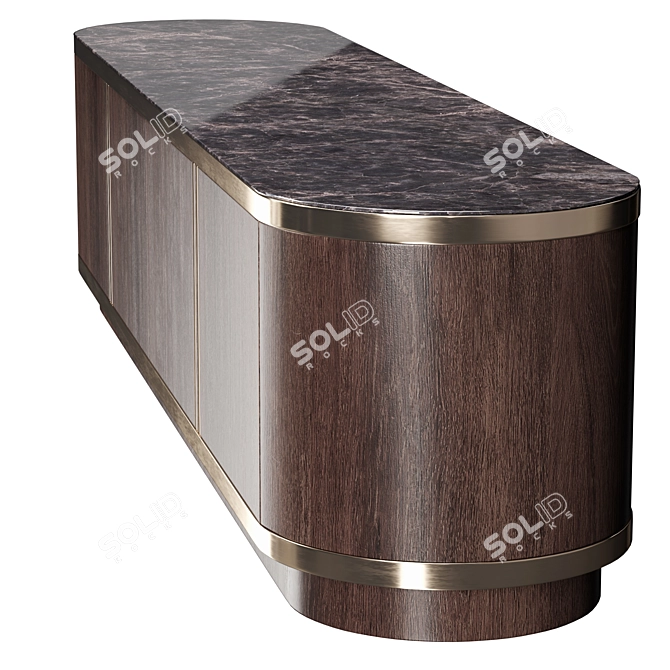 Elegant Brown TV Cabinet: Timeless Design 3D model image 2