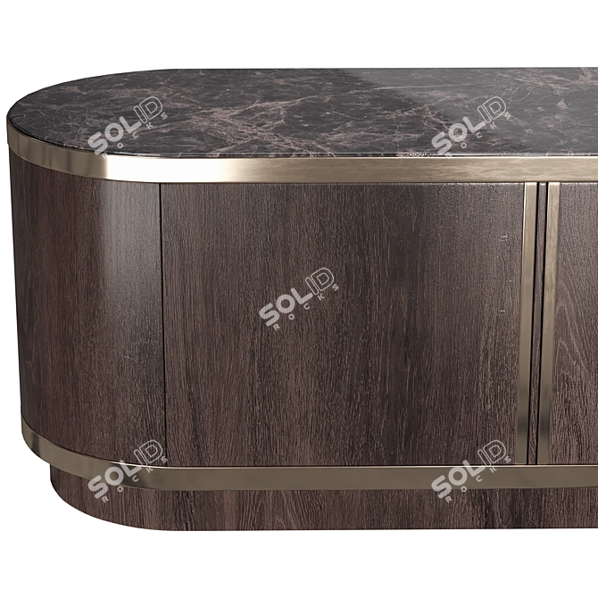 Elegant Brown TV Cabinet: Timeless Design 3D model image 3