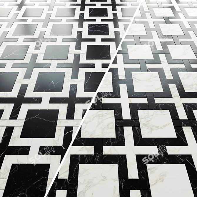 Elegant Marble Tiles: Madique Masterpieces 3D model image 2