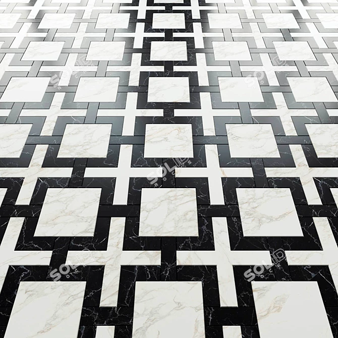 Elegant Marble Tiles: Madique Masterpieces 3D model image 5