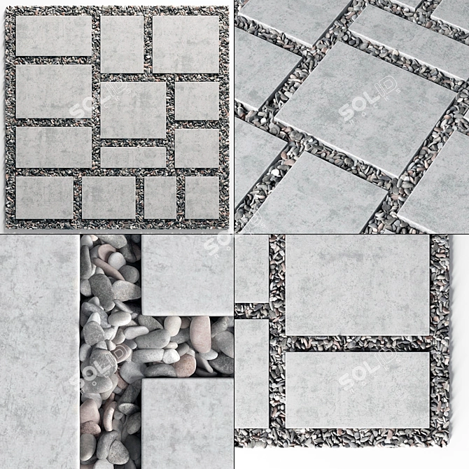 Polygon Pebble Tile - Low N8 3D model image 1