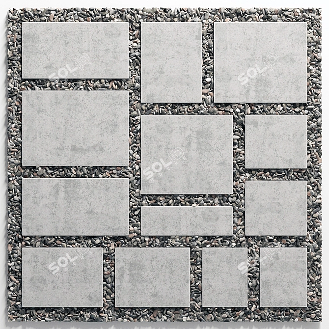 Polygon Pebble Tile - Low N8 3D model image 2