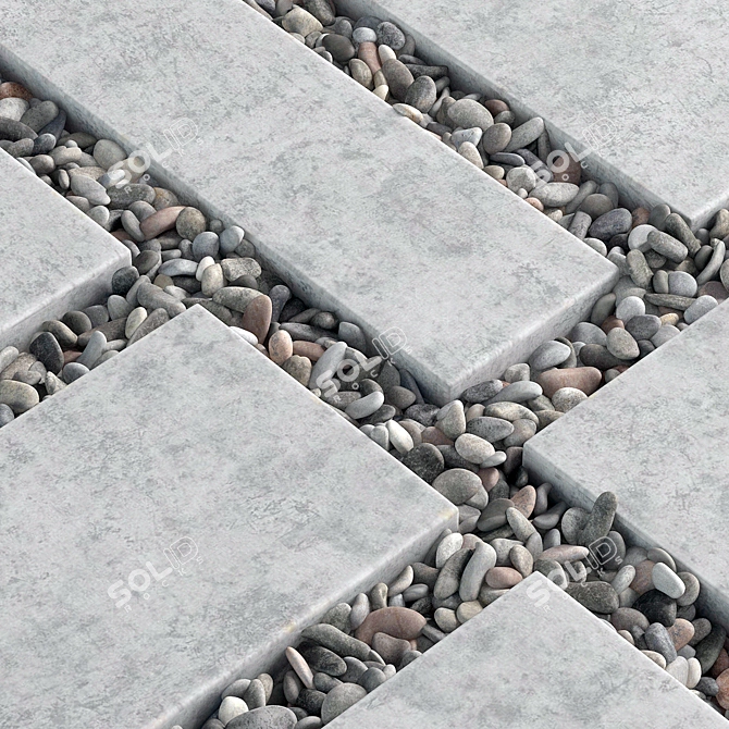 Polygon Pebble Tile - Low N8 3D model image 4