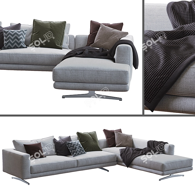 Campiello Flexform Sofa: Modern Comfort 3D model image 1