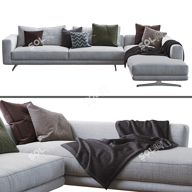 Campiello Flexform Sofa: Modern Comfort 3D model image 2