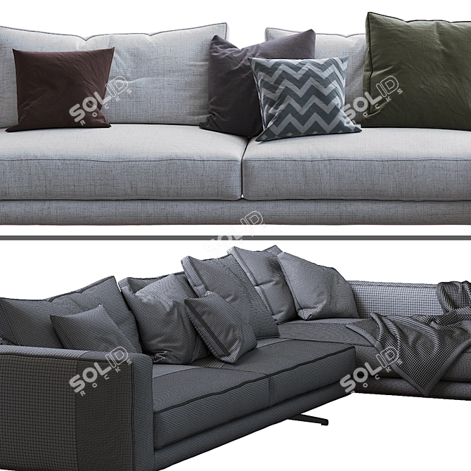 Campiello Flexform Sofa: Modern Comfort 3D model image 3