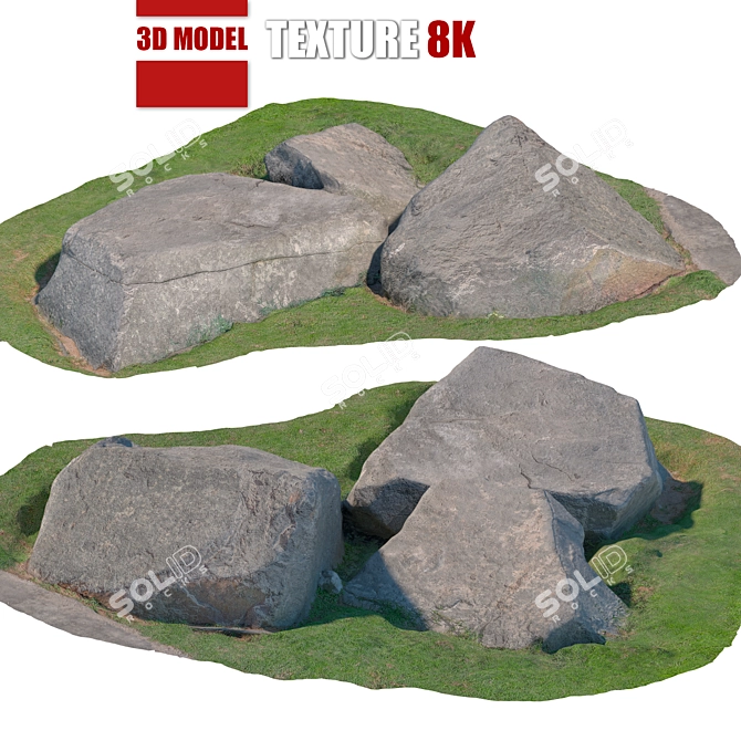 Detailed Stone 3D Model 3D model image 1