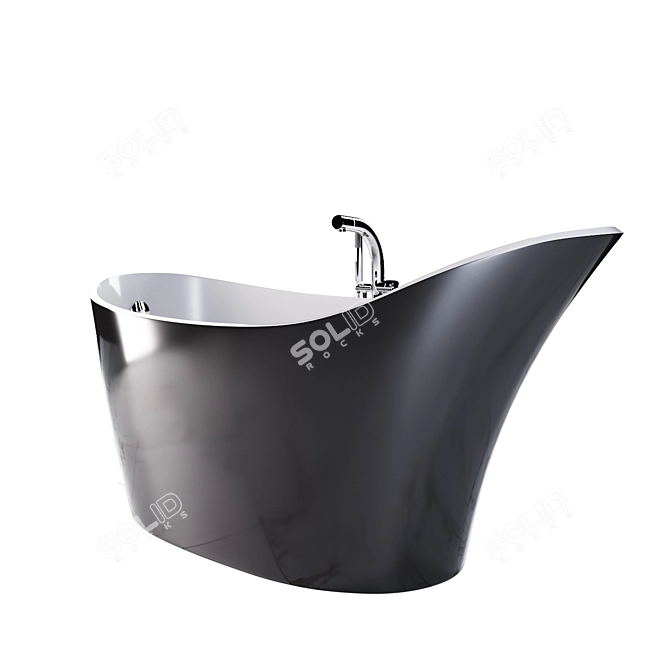 Elegant Freestanding Bath Set 3D model image 2