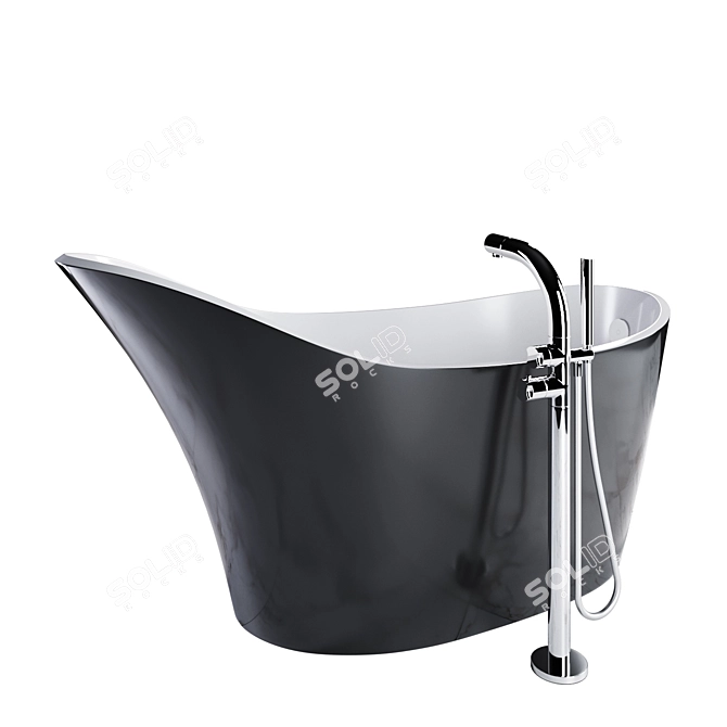 Elegant Freestanding Bath Set 3D model image 3