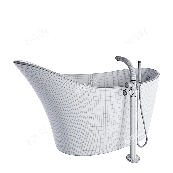 Elegant Freestanding Bath Set 3D model image 4