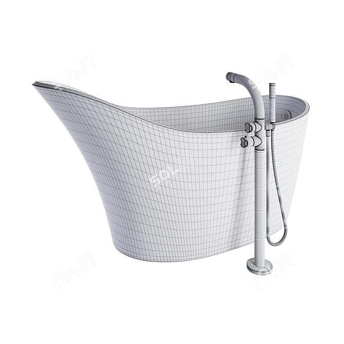 Elegant Freestanding Bath Set 3D model image 8