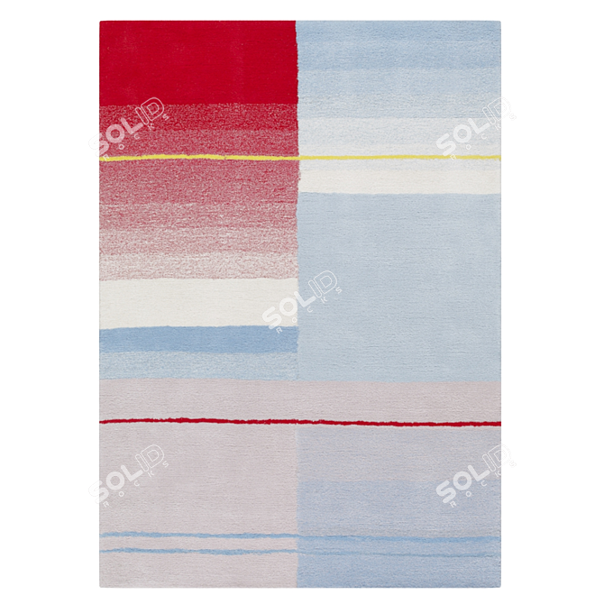 Vibrant Wool Rug 3D model image 2