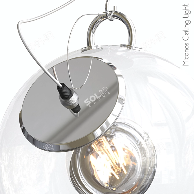 Elegant Miconos Ceiling Light - Illuminate Your Space 3D model image 2