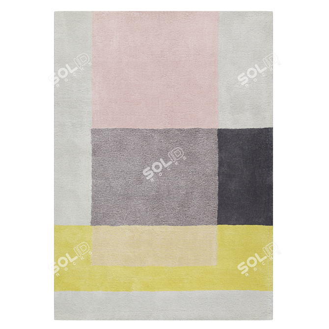 Vibrant Wool Rug 240x170 3D model image 2