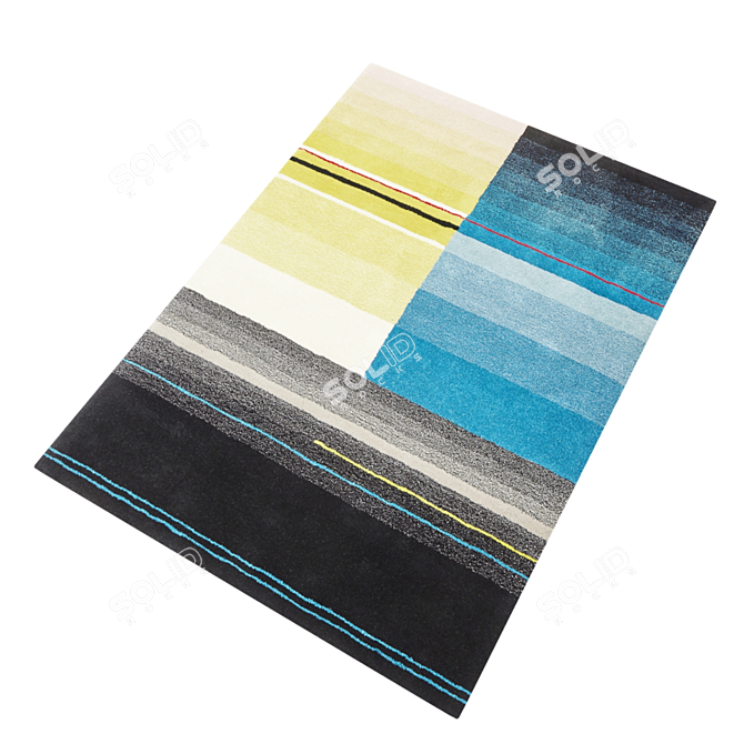 Vibrant Hues: Hay Color Carpet 3D model image 1