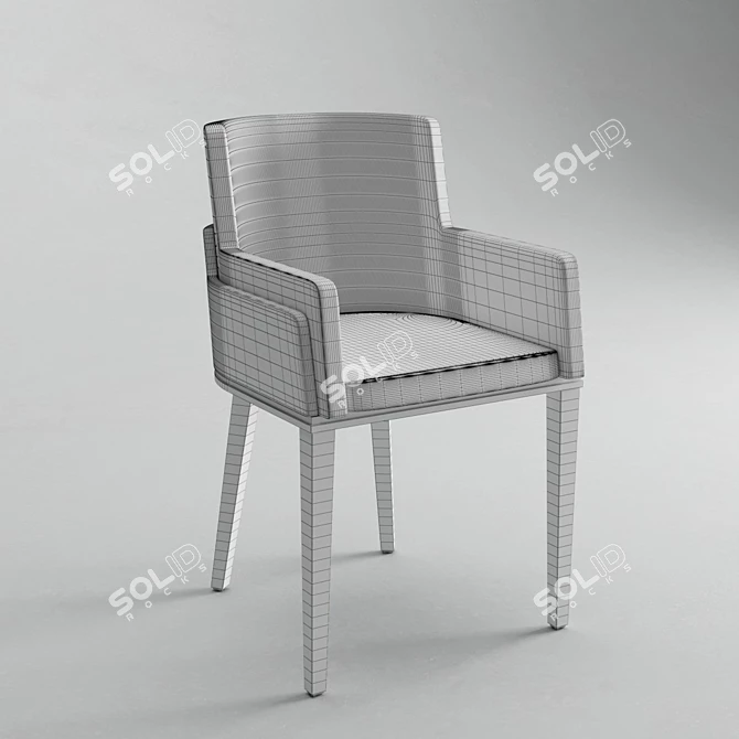 Elegant Walnut Cator Dining Chair 3D model image 3