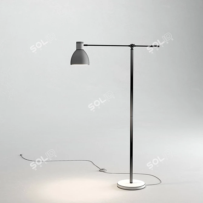 Stylish Steel Floor Lamp 3D model image 3