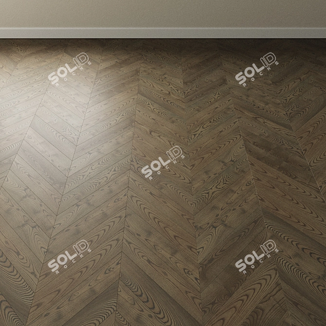 Riviera Gray Ash Chevron Parquet 3D model image 4