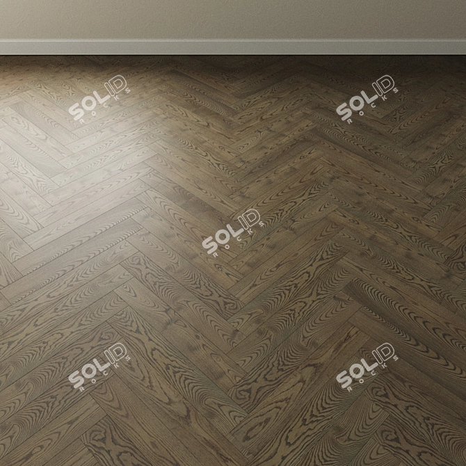 Riviera Gray Ash Chevron Parquet 3D model image 1