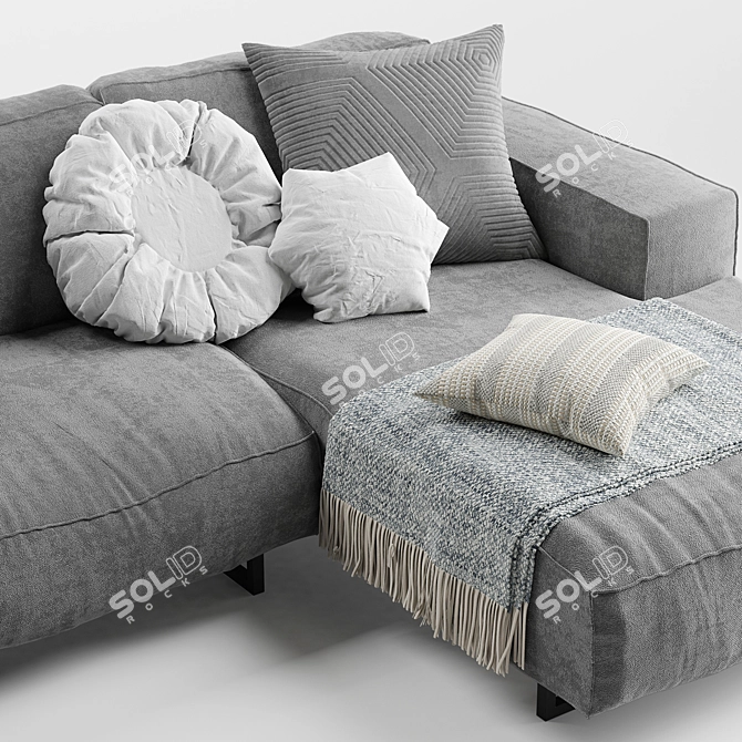 Elegant Diane Corner Sofa 3D model image 2
