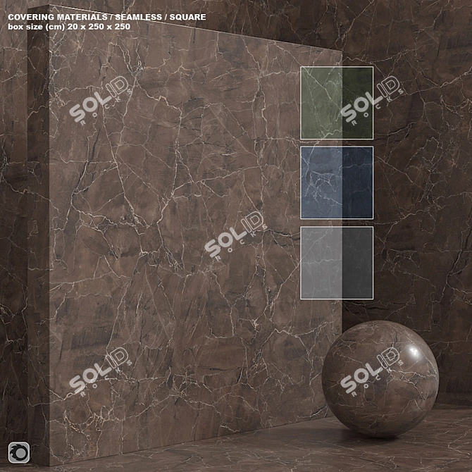 Seamless Stone & Marble Set 145 3D model image 1