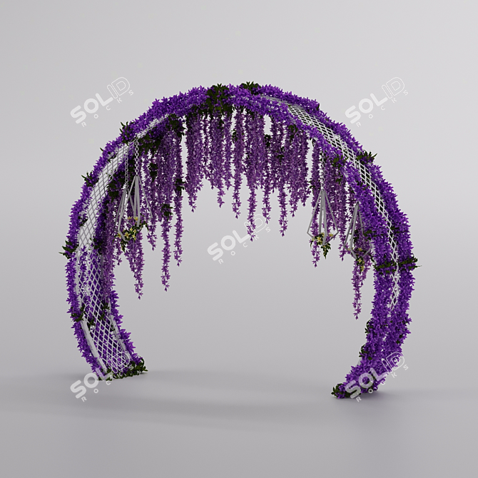 Elegant Floral Wedding Arch 3D model image 1