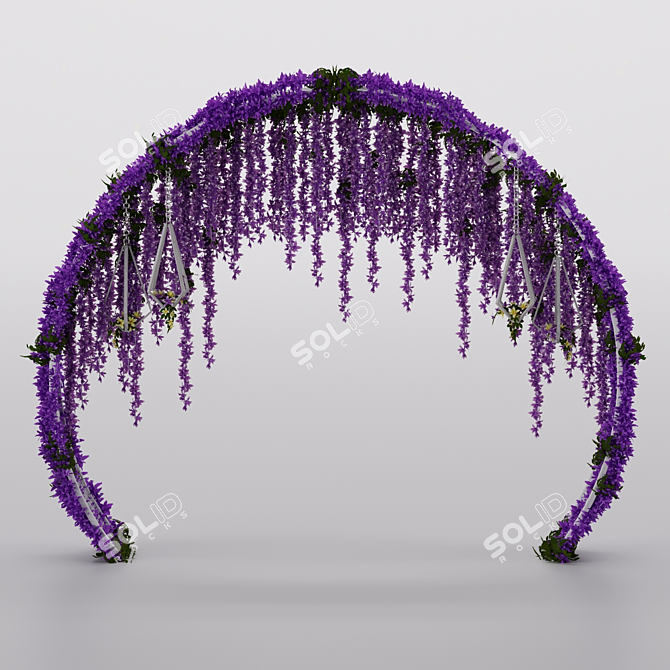 Elegant Floral Wedding Arch 3D model image 2